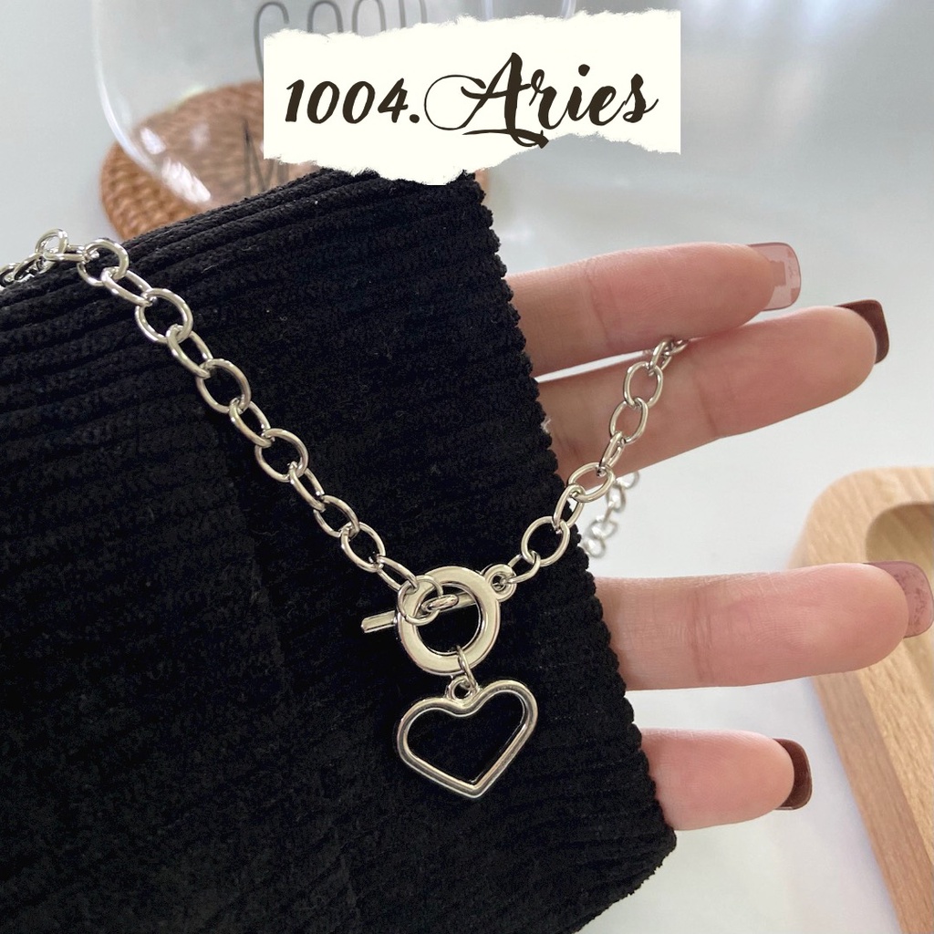 Dây chuyền hợp kim mặt hình trái tim phong cách retro cá tính dành cho nữ - 1004 ARIES
