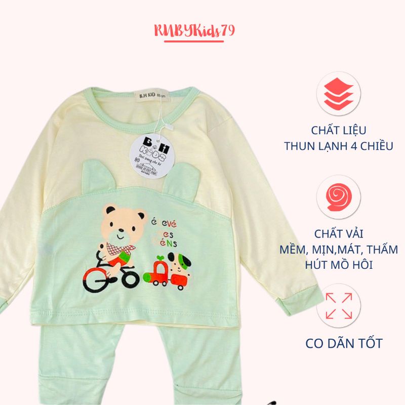 Đồ dài tay cho bé gái chất vải thun lạnh 4 chiều mát mịn - rubykids79