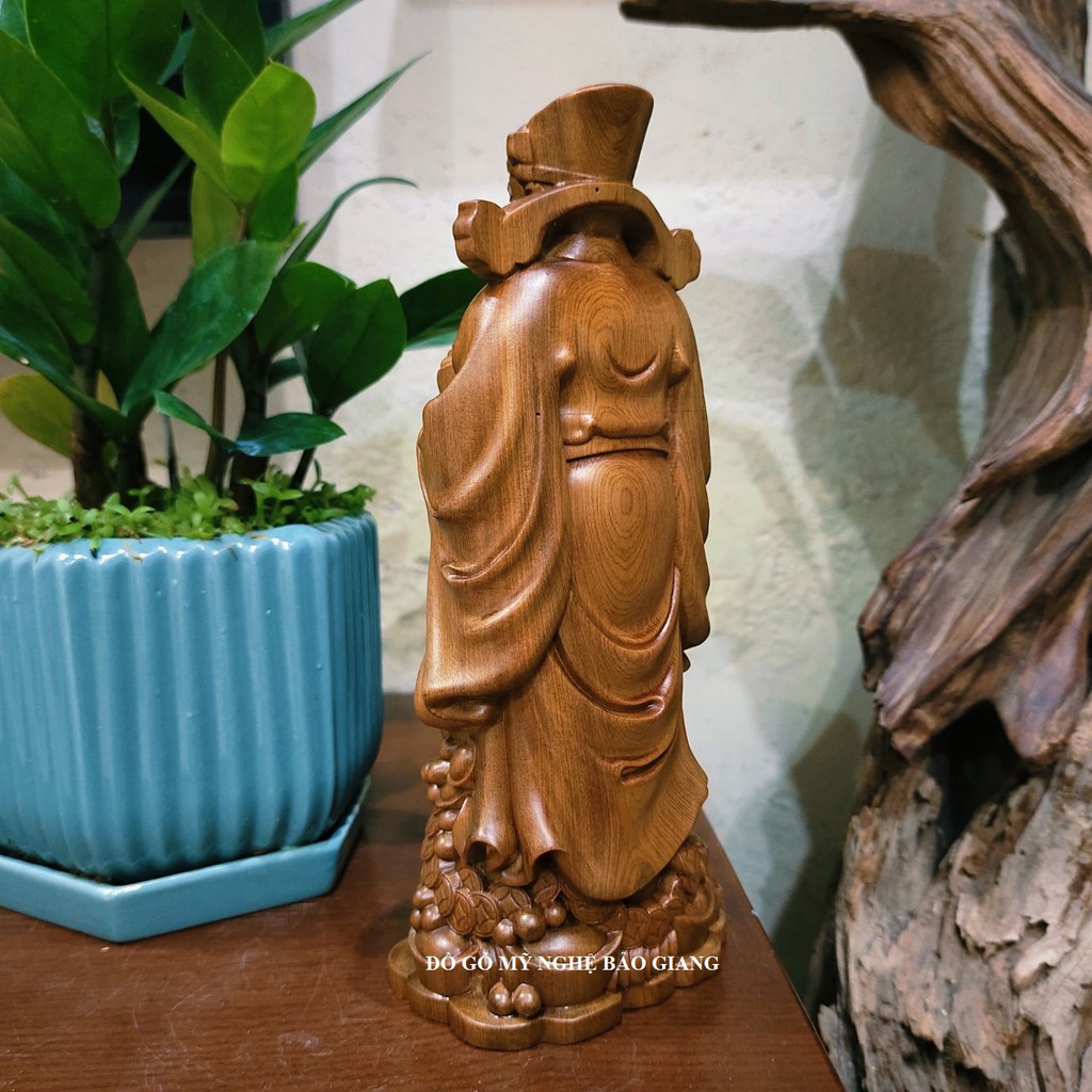 Tượng thần tài bằng gỗ thơm mẫu mới cao 20 cm