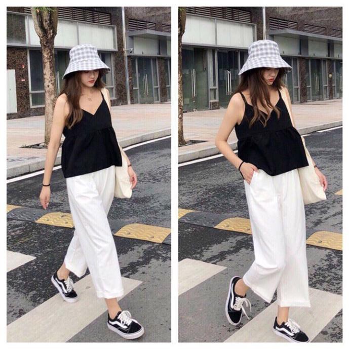Quần suông culottes ống rộng BIG SIZE - chất đũi lưng chun cực mát co dãn mềm mại cực thoải mái
