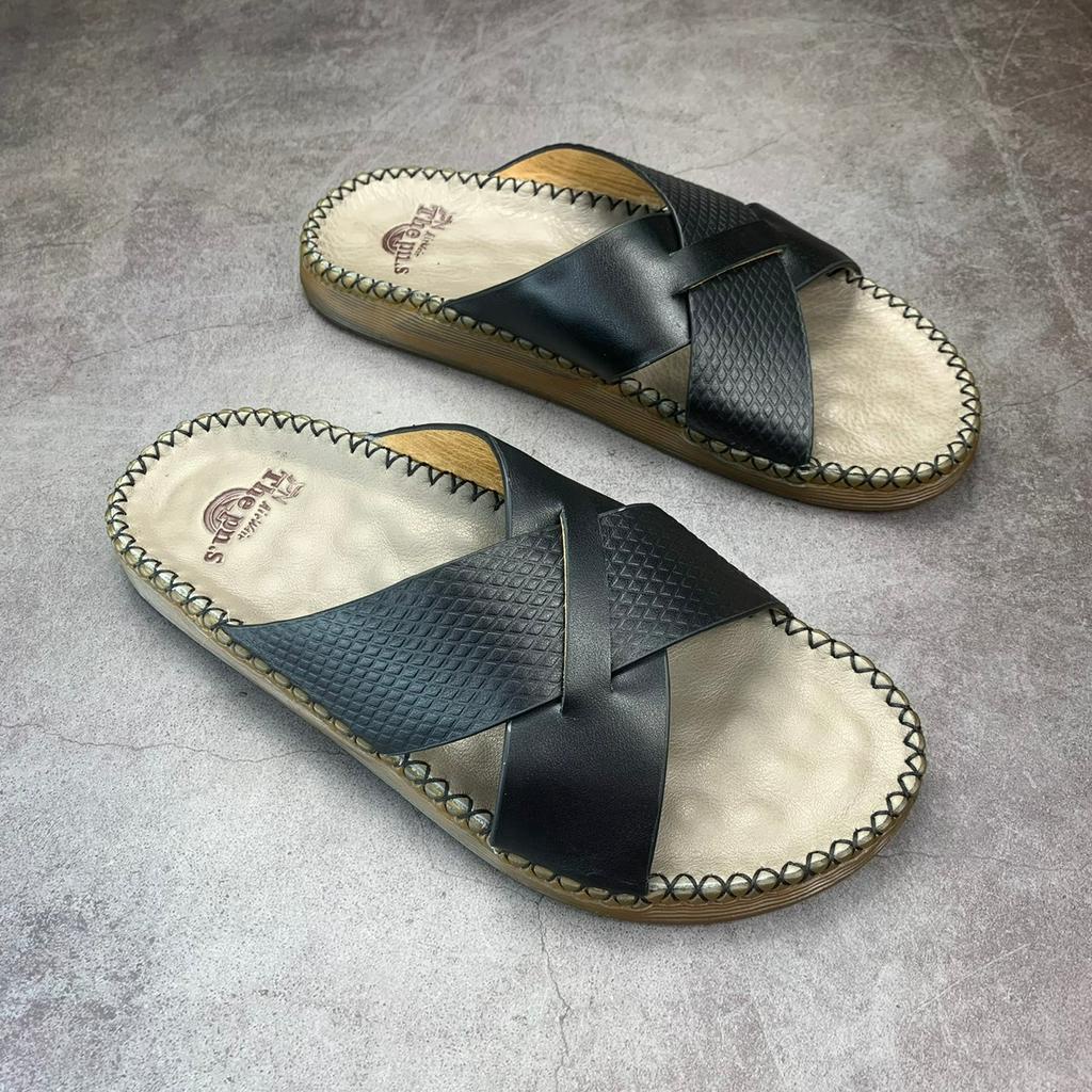 Dép doctor quai chéo KHÔNG THẤM NƯỚC da bò thật PN-76