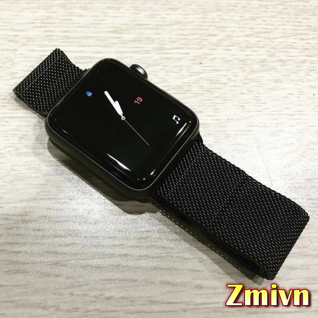 [Tặng dán PPF] Dây đeo Milanese Loop Đen Apple watch 38/40/42/44mm