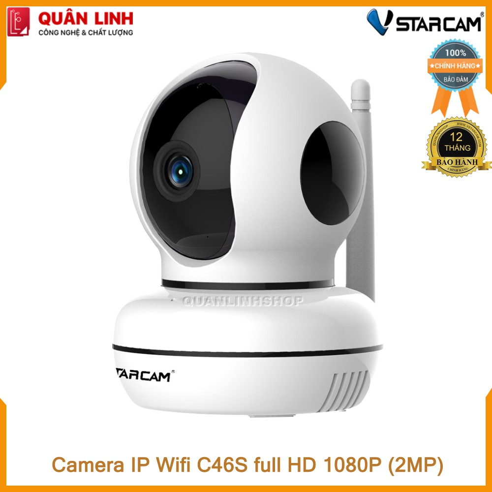 Camera giám sát IP Wifi hồng ngoại ban đêm Vstarcam C46S Full HD 1080P 2MP