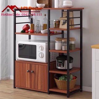 [ Hàng chọn ] Kệ lò vi sóng, nhà bếp đa năng LCI-4584N (80*30*100cm), Gỗ MDF chống thấm ( Màu cánh gián)