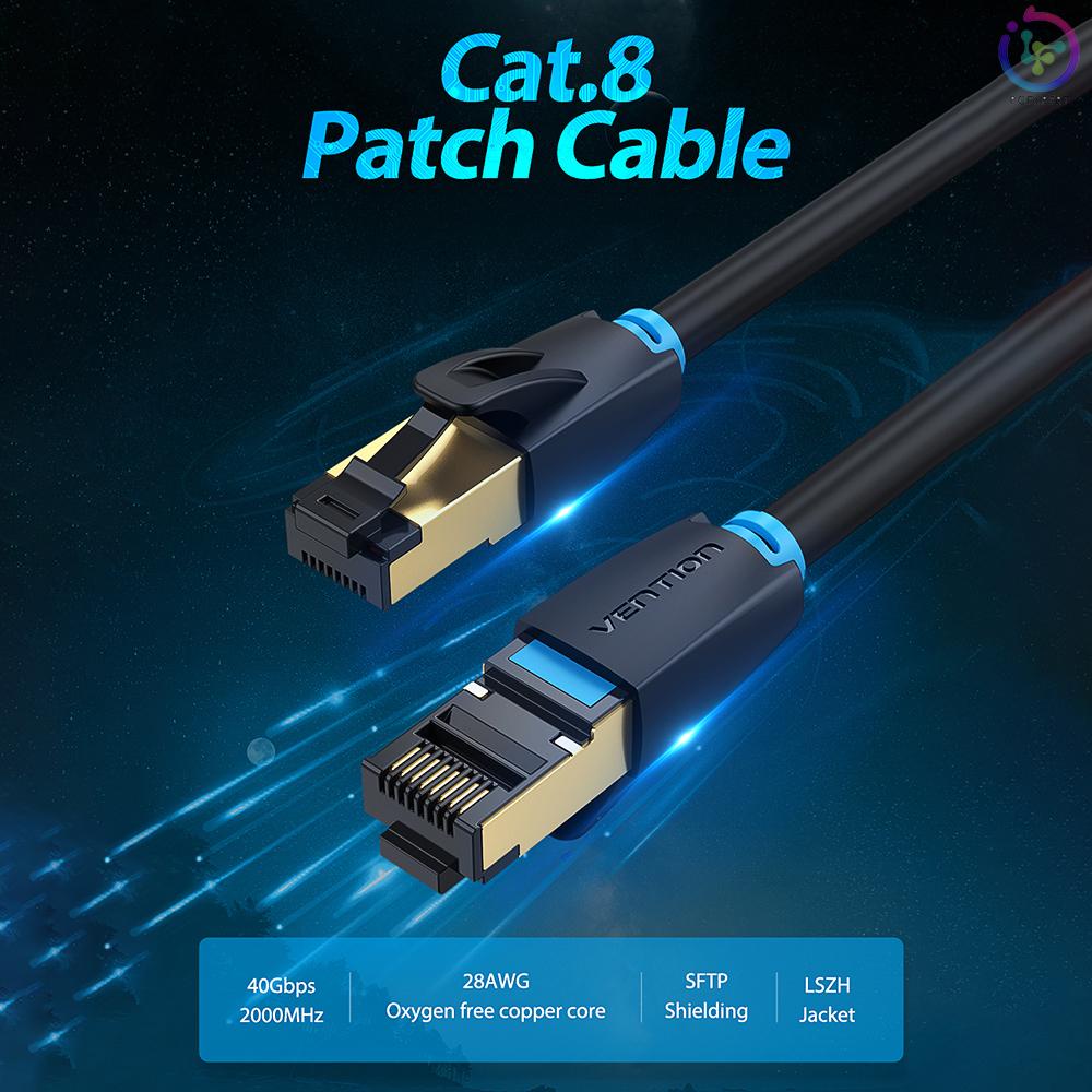 Vention Dây Cáp Mạng Cat8 40gbps Bằng Pvc Mềm Có Tấm Chắn Bảo Vệ Ikabh 2m