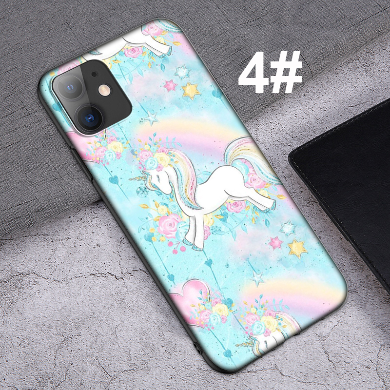 iPhone XR X Xs Max 7 8 6s 6 Plus 7+ 8+ 5 5s SE 2020 Casing Soft Case 52LU flower Unicorn mobile phone case