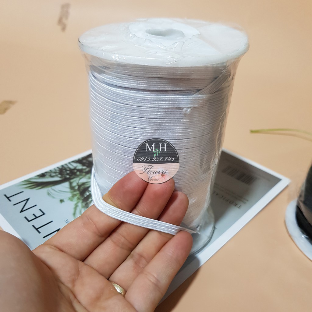Cuộn 100 mét dây thun quần size 0.5cm chun quần áo co giãn tốt Maihoaflower