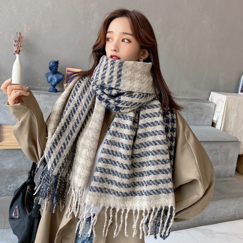 Khăn quàng choàng cổ mùa đông chất len dạ phong cách Hàn Quốc cực xinh K02