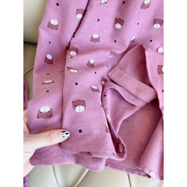 Bộ pijama nhung tăm in hoạ tiết | BigBuy360 - bigbuy360.vn