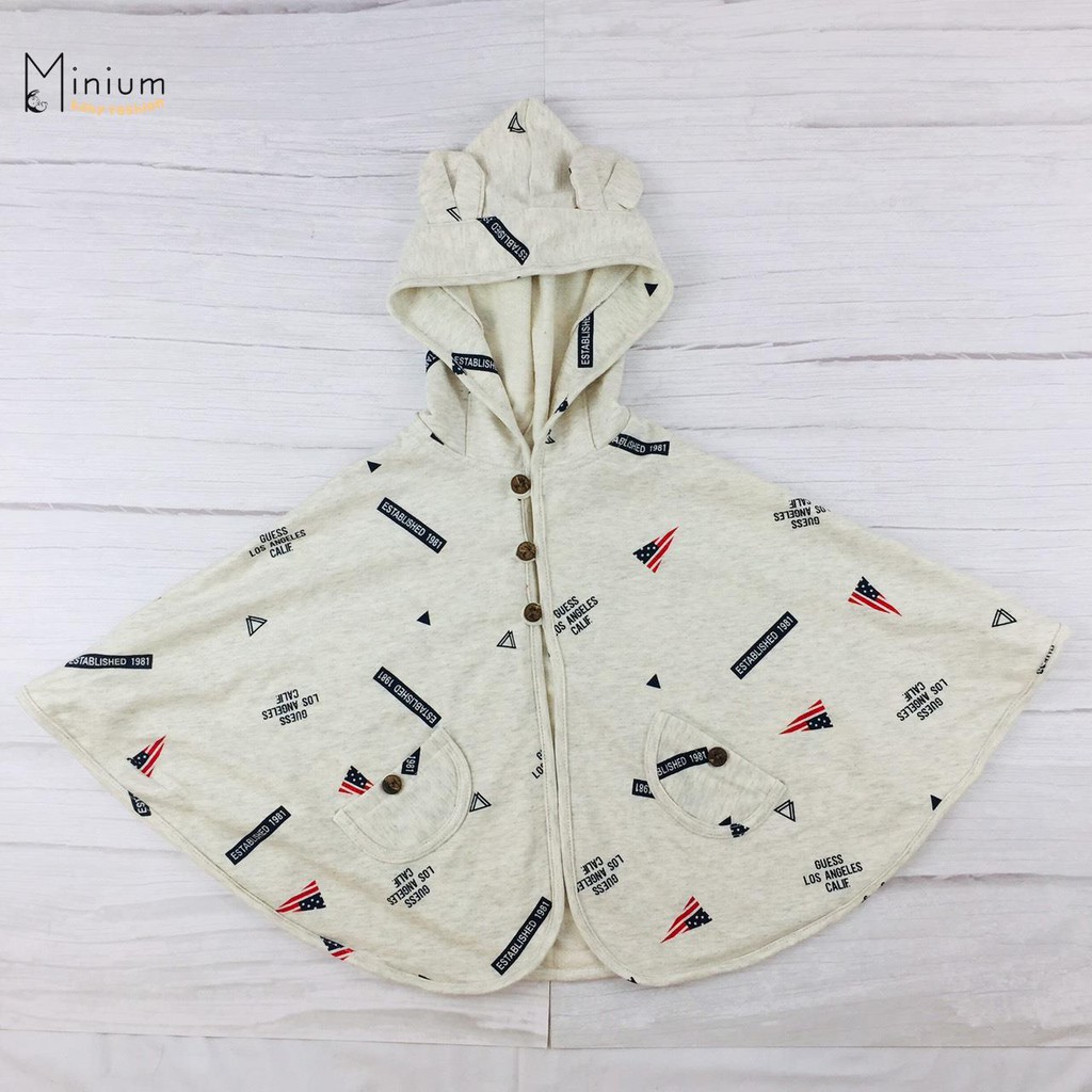 Áo Choàng Cánh Dơi Chống Nắng Cho Bé Trai,Gái Cản Tia UV Chất Liệu Cotton Mềm Mịn Ponchoni Từ 0 Tháng Đến 6 Tuổi-Minium