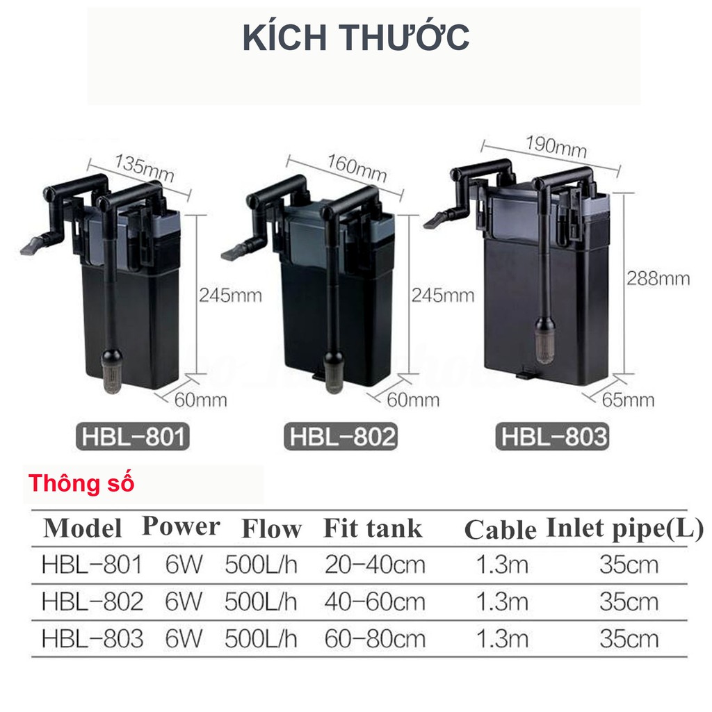 [ CÓ VIDEO] Lọc treo thành hồ Sunsun HBL 803 - MÁY LỌC HỒ CÁ - HỒ THỦY SINH