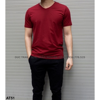 Áo thun trơn cổ tim - Chất cotton 100% thoáng mát, thấm hút mồ hôi, co giãn tốt, form slimfit vs 6 màu dễ mix