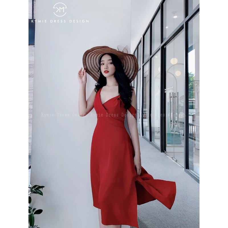 Đầm xinh rớt vai tiểu thư - [RẺ NHẤT SHOPEE] siêu đẹp đi chơi, dạo phố [HOT🔥] tặng kèm Cột tóc