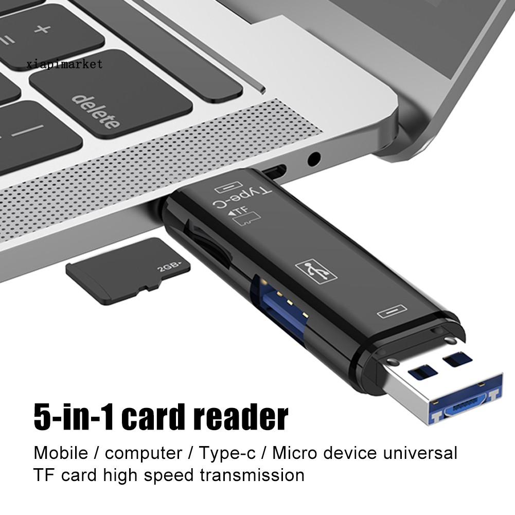 Đầu Đọc Thẻ 5 Trong 1 Usb 3.0 Type-C Micro Otg Tf