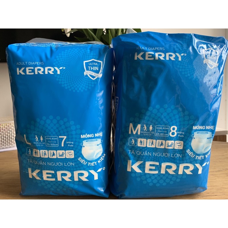 [Mã 273FMCG100K0 giảm 6% đơn 500K] combo 10 gói Bỉm quần người lớn Kerry, size M 80 miếng, L 70 miếng