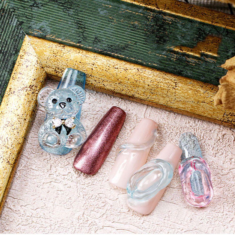 Phụ Kiện Trang Trí Móng Tay Họa Tiết Gấu Hoạt Hình Ba Chiều DIY