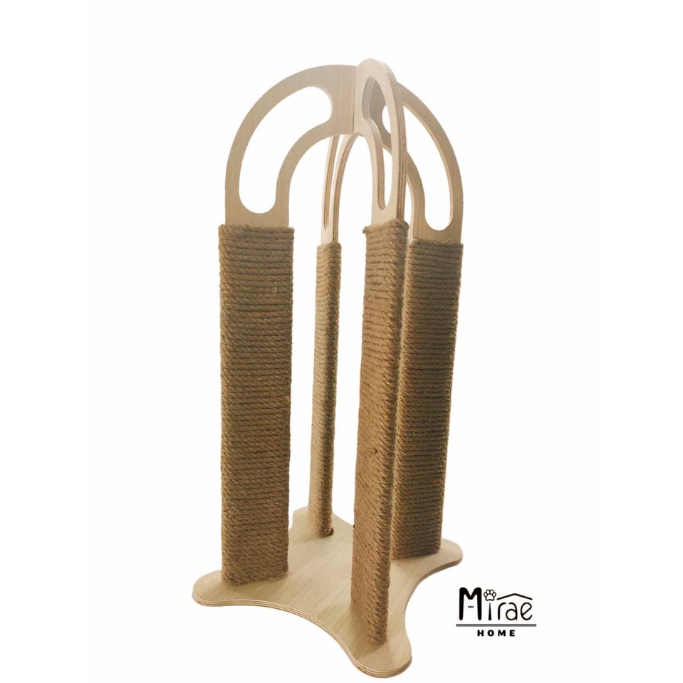 Trụ cào móng cho mèo, bàn cáo móng cho mèo dây thừng nhựa, gỗ MDF chống ẩm giúp mèo xả stress CTS03 Mirae Home