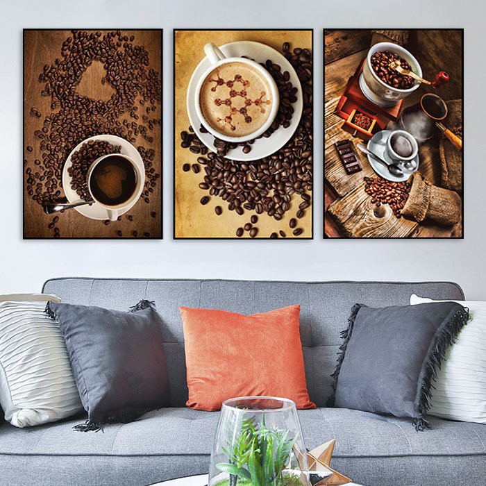 [HCM] Tranh Treo Tường Coffee - Tranh Canvas treo tường giá rẻ - Tặng kèm đinh 3 chân chuyên dụng không cần khoan tường