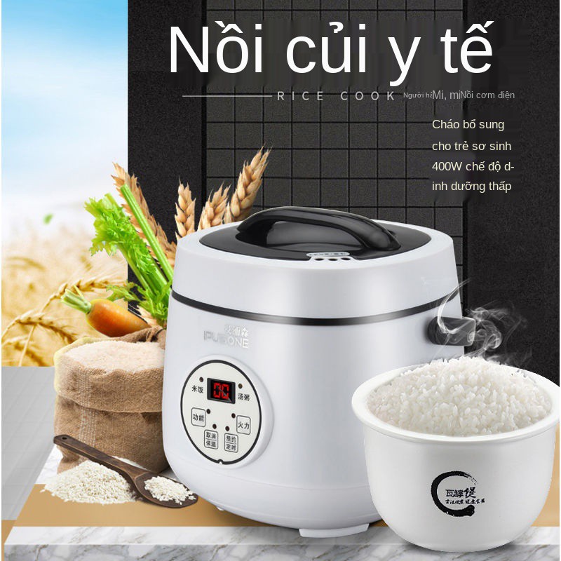 ♦№❂Nồi cơm điện mini với bàng sứ nhà thông minh 1-2-3 người L tự động đa chức năng nhỏ
