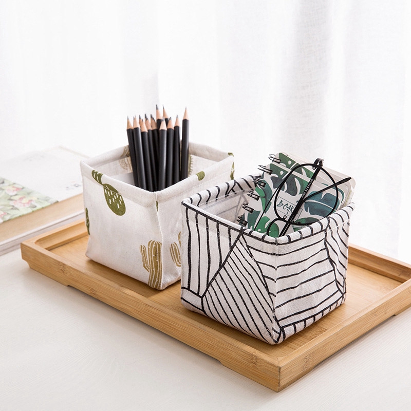 Ngăn vải cotton lanh dùng đựng đồ dùng vô cùng ngăn nắp
