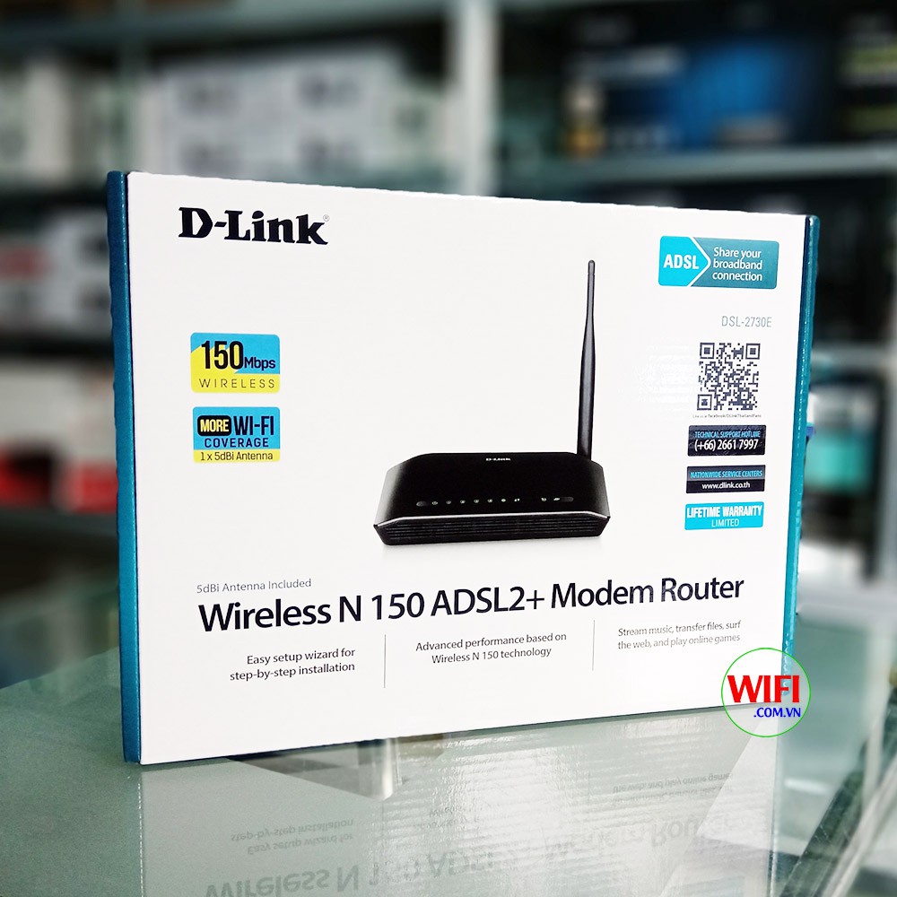 [Mã SKAMLTB11 giảm 20K đơn 0Đ] Bộ phát wifi N150 D-Link DSL-2730E Hàng Chính Hãng - Tốc độ 150Mbps.