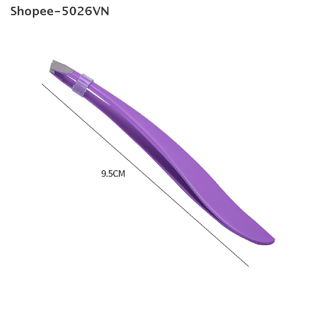 [flood] Professional Eyebrow Tweezers Stainless Steel Gold Lash Clamps Colorful Hair (f)