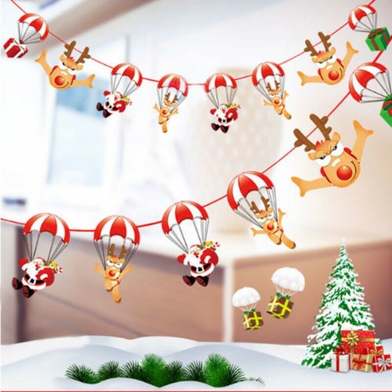 Dây Cờ Treo Trang Trí Giáng Sinh 2.5M Hình Ông Già Noel / Người Tuyết