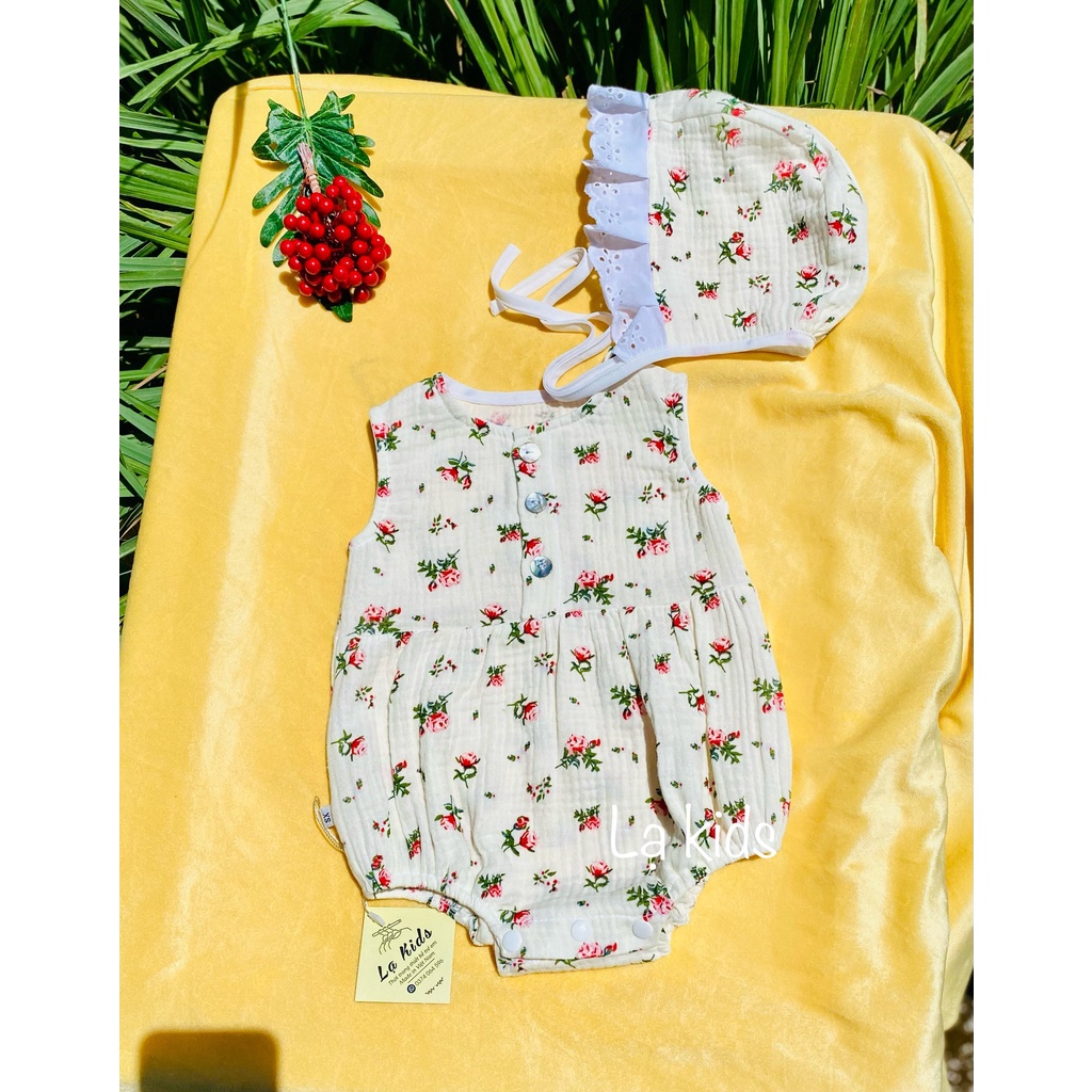 Váy hoa nhí cho bé sơ sinh [LK- 036], vải xô muslin mềm mát