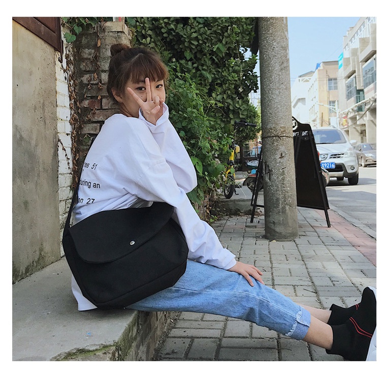 Túi đeo chéo đi làm, đi học đẹp, giá rẻ, vải canvas thời trang unisex