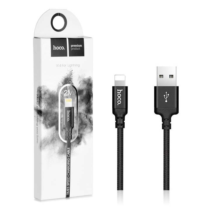 Cáp Sạc Iphone Dây Dù Hoco X14 Chân Lighting Dài 1m 2m ✓Sạc Chính Hãng ✓Chất Lượng Cao ✓Bảo Hành 3 Tháng