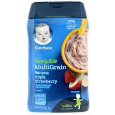 Bột ăn dặm Gerber Hearty Bits Multigrain banana apple Strawberry