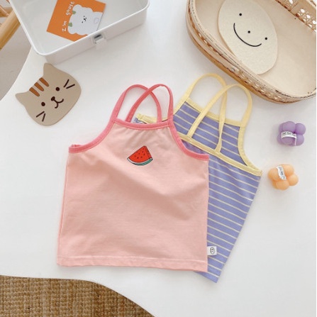 Áo Hai Dây Thun Lạnh Sắc Màu Chất Liệu Cotton Mềm Mại Thoải Mái Cho Bé Gái Từ 5Kg Đến 28Kg Thời Trang trẻ Em Chaarlie Ki