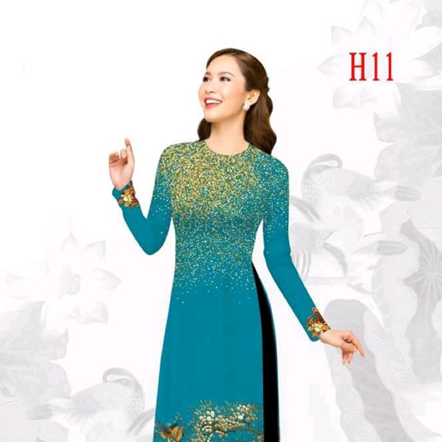 Xanh ngoc chấm vàng.