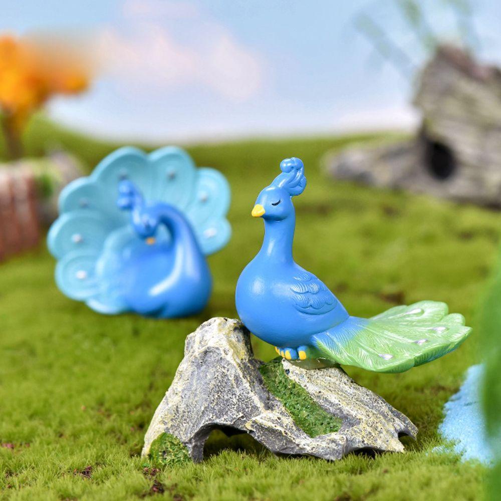 YIYU Mô Hình Con Công Bằng Nhựa Resin Thu Nhỏ Dùng Trang Trí Nhà Cửa