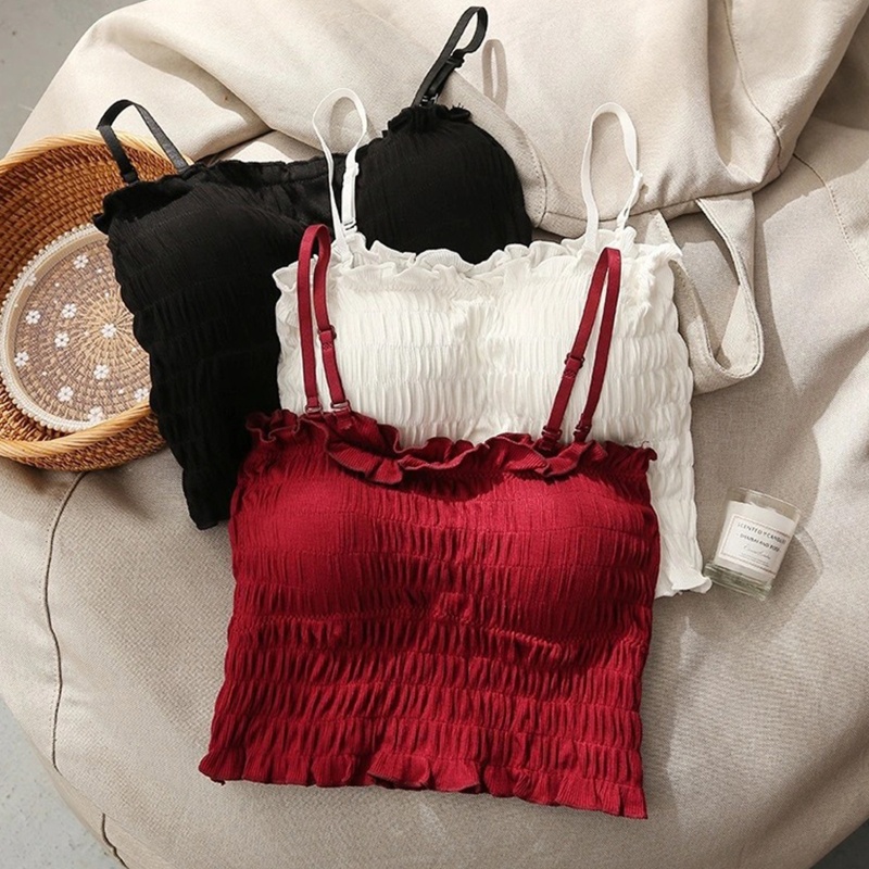 Áo Croptop Hai Dây Có Đệm Ngực Co Giãn Gợi Cảm Thời Trang Mùa Hè Cho Bạn Gái