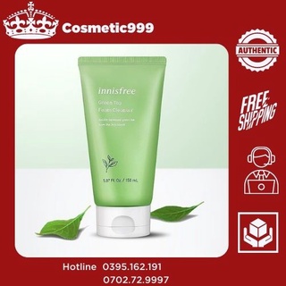 Sữa rửa mặt innisfree trà xanh, Sữa rửa mặt cho da dầu mụn green tea cleaning foam cleanser hàn quốc ch