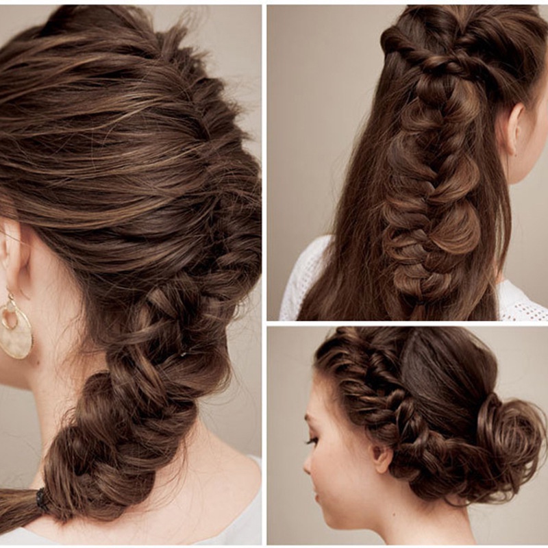 Dụng Cụ Tết Tóc Chân Dết Khuôn Bện Tóc Lượn Sóng Hỗ Trợ Thắt Bím Tóc Dễ Dàng Tạo Kiểu Tóc Thời Trang