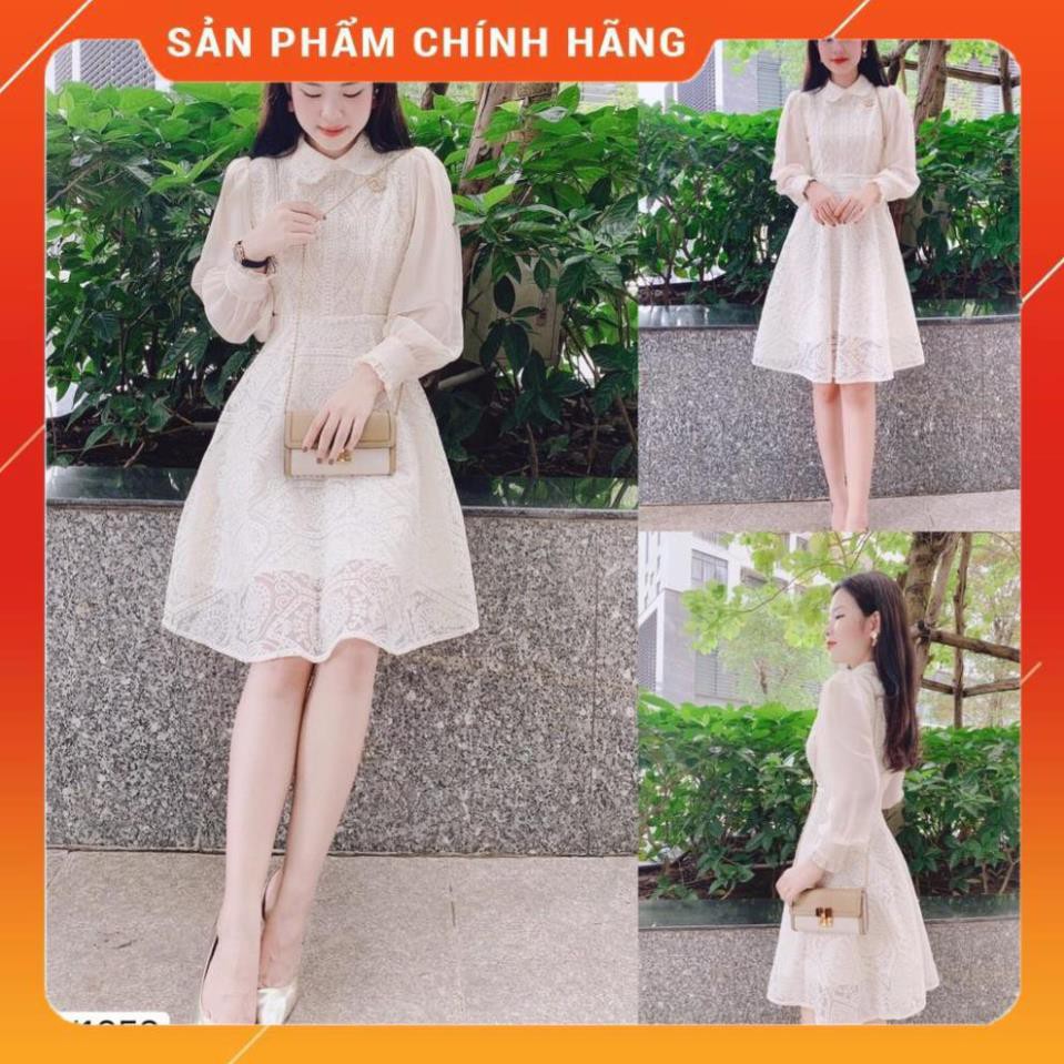 Váy ren xòe họa tiết V1653 - CHATFASHION.VN ( Ảnh mẫu và ảnh trải sàn do shop tự chụp )