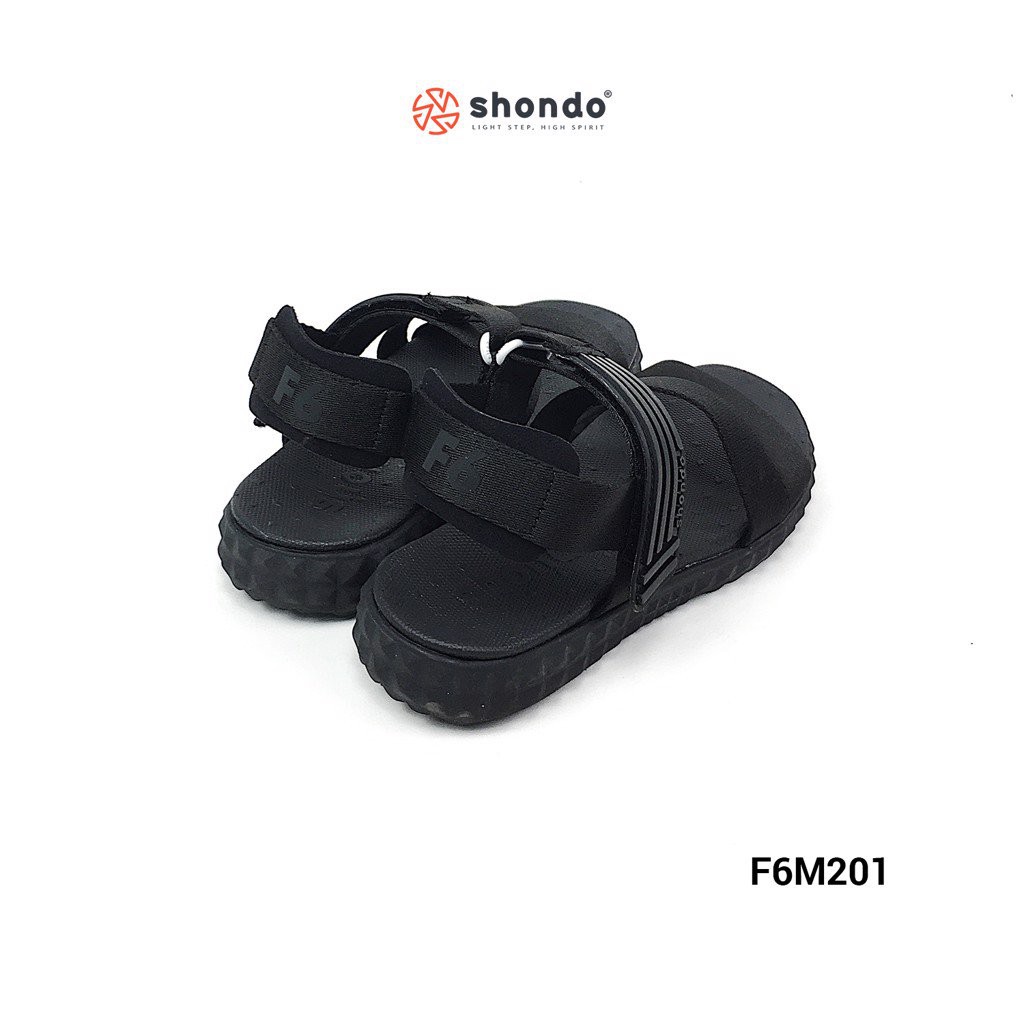 Giày Sandal Shat F6 SHONDO Full chéo đen Unisex - F6M201