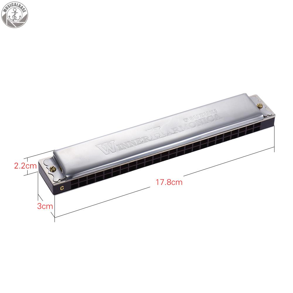 SUZUKI Kèn Harmonica Tremolo 24 Lỗ Cho Người Mới Bắt Đầu