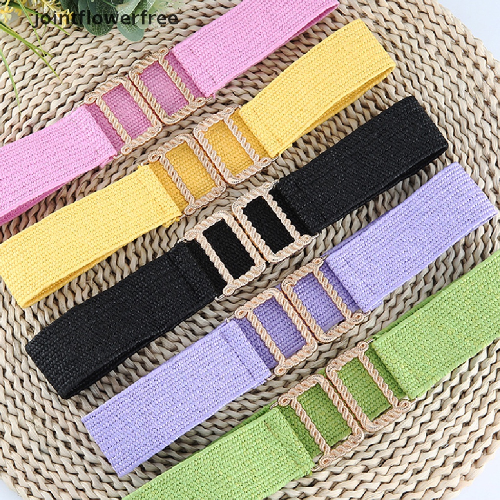 Thắt Lưng Bện Sợi Rơm Bản Rộng Co Giãn Phong Cách Bohemia Thời Trang Cho Nữ