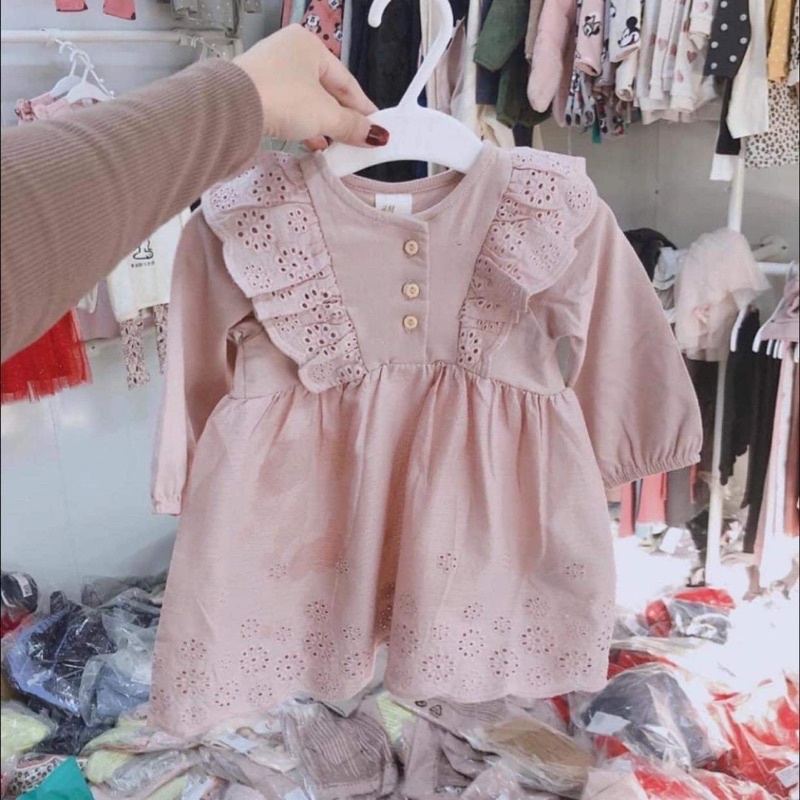Váy cotton bé gái HM auth