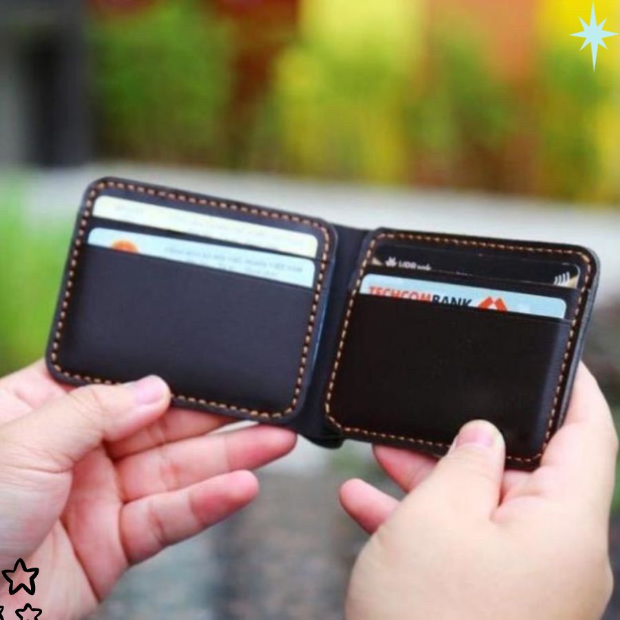 Ví Ngang Nam Mini Da Bò Thật Kiểu Dáng Trẻ Trung Độc Đáo, Bóp Đựng Tiền Thẻ CM25 - Leli_store