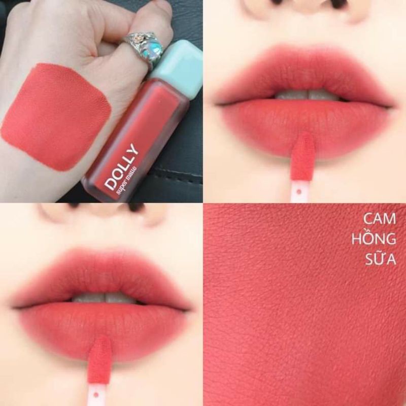Son Dolly Super Matte mềm môi,ko chì đang hot(màu cam hồng sữa)