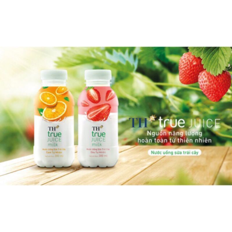Nước uống sữa trái cây  cam Th true milk chai 300ml
