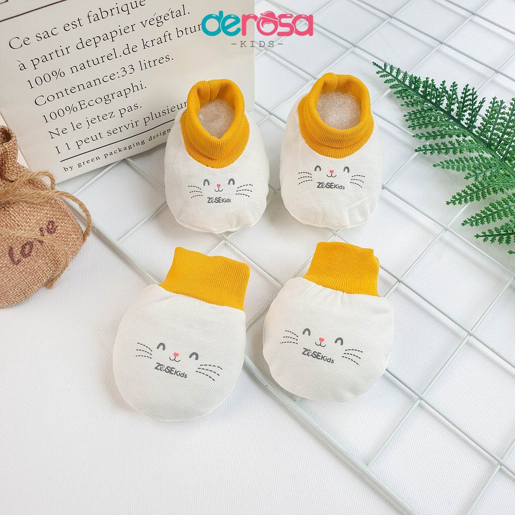 Set Bao Tay - Bao Chân mỏng cho bé sơ sinh 4 màu hãng Derosa thumbnail