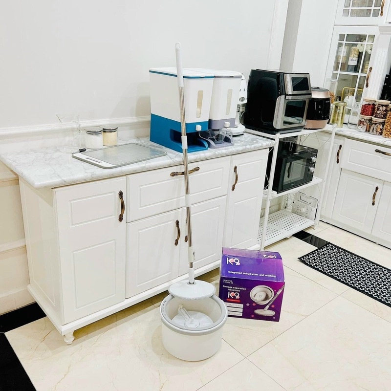 Chổi lau nhà thông minh tách nước bẩn K9 - K8 tròn xoay 360 độ công nghệ nano, cây lau nhà tách nước bẩn có vòi