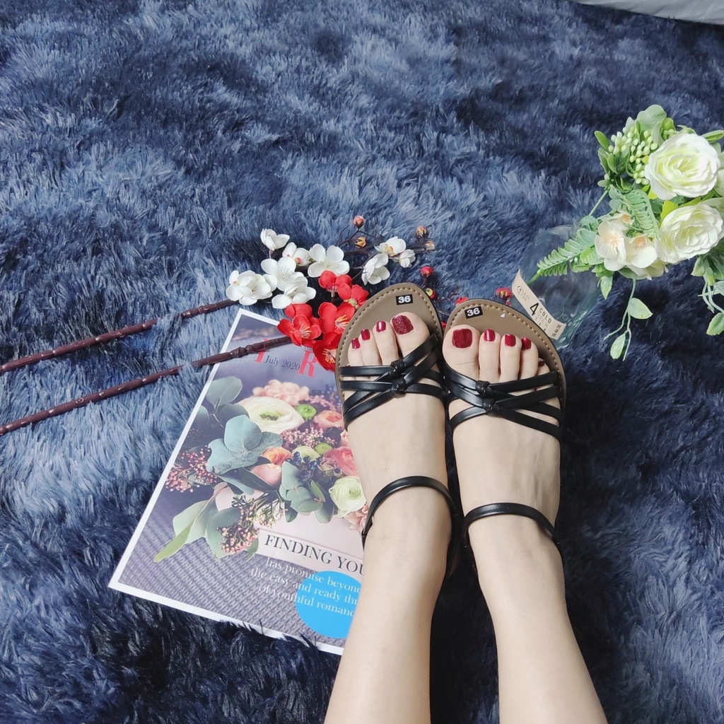 Sandal nữ bệt quai mảnh dây chéo thời trang phong cách chiến binh đi biển