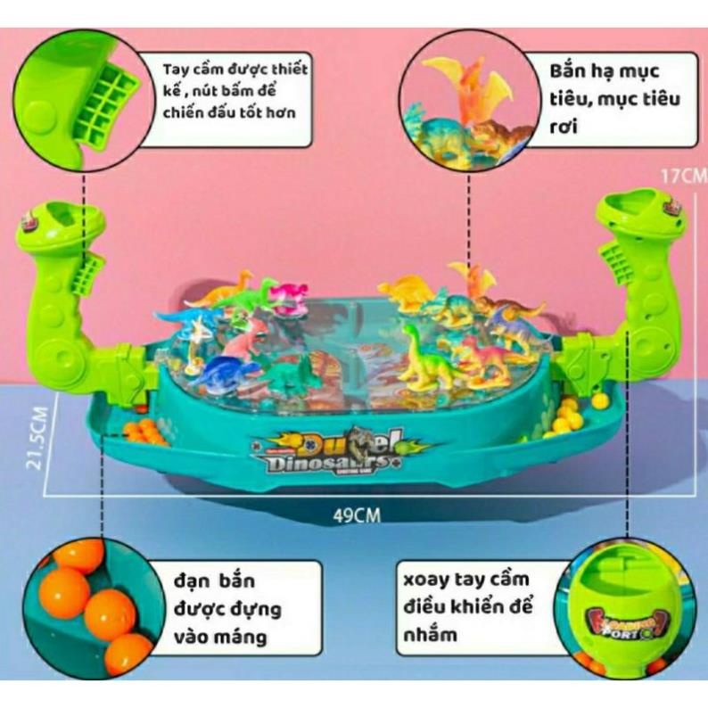 Khủng Long Đại Chiến Dino, Đồ Chơi Trẻ Em Tương Tác 2 Người, Bắn Khủng Long Cho Bé Gái, Bé Trai