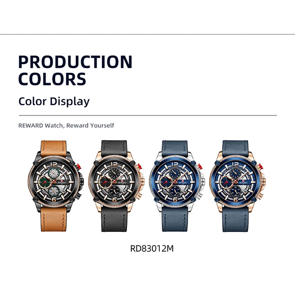 Đồng Hồ Quartz Chống Thấm Nước Với Dây Đeo Da Chronograph